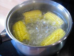 Boil corn